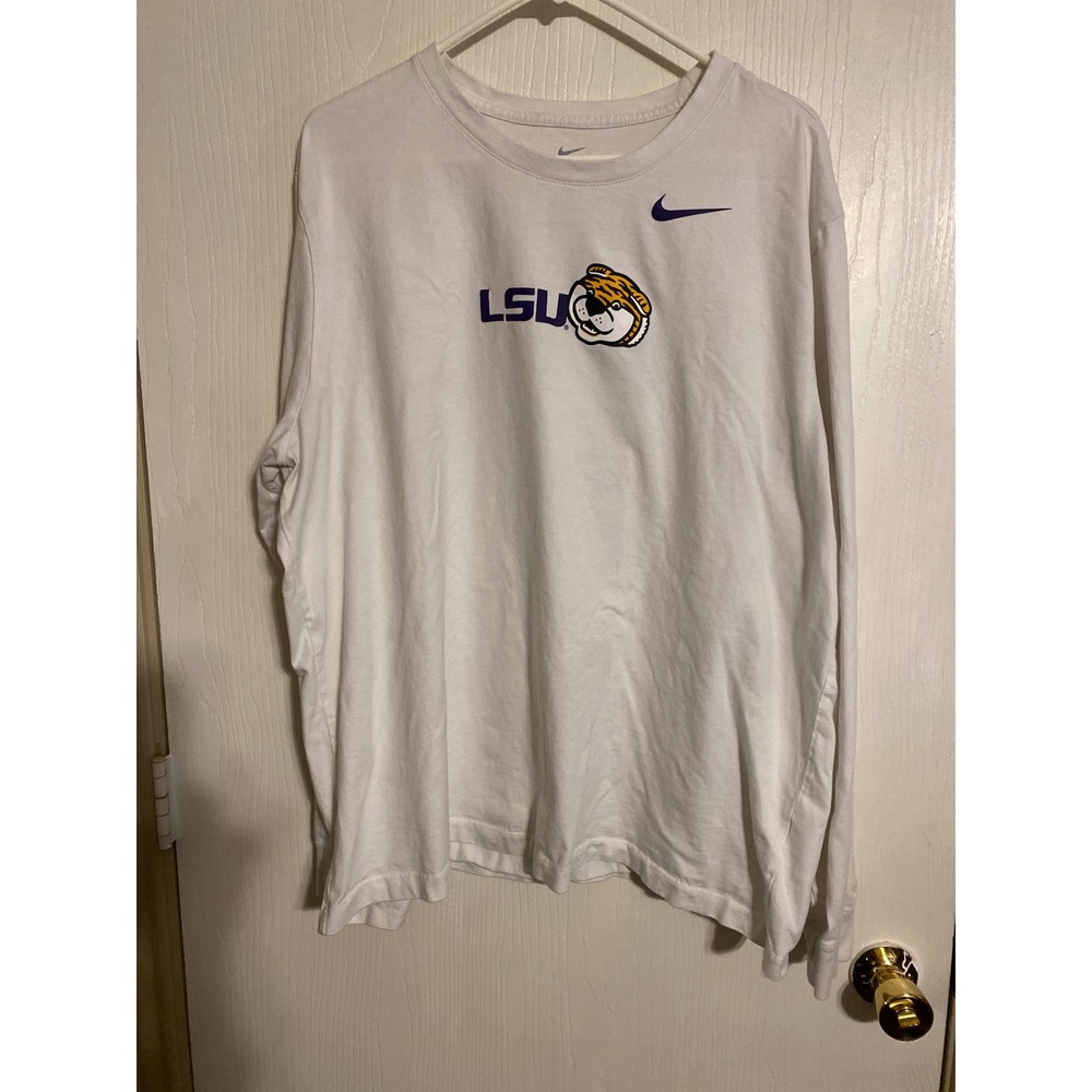Nike LSU Tigers Long Sleeve Graphic T-Mens XXL White Geaux Tigers Mascot
0751